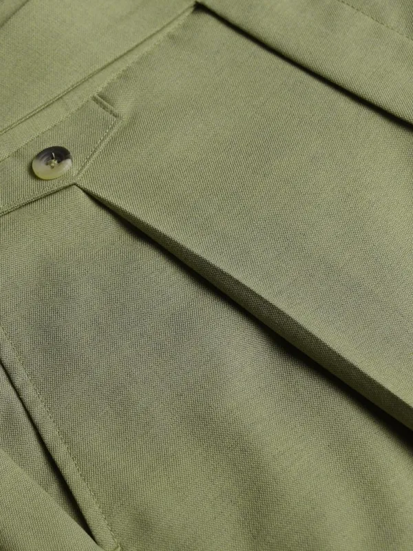 Highlander Men Khaki Slim Fit Solid Formal Trouser
