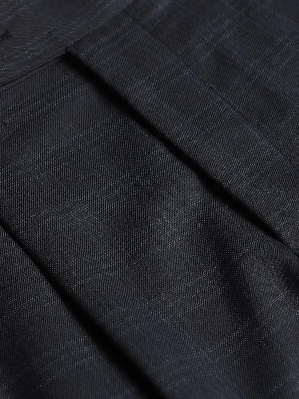 Highlander Men Navy Blue Slim Fit Solid Formal Trouser