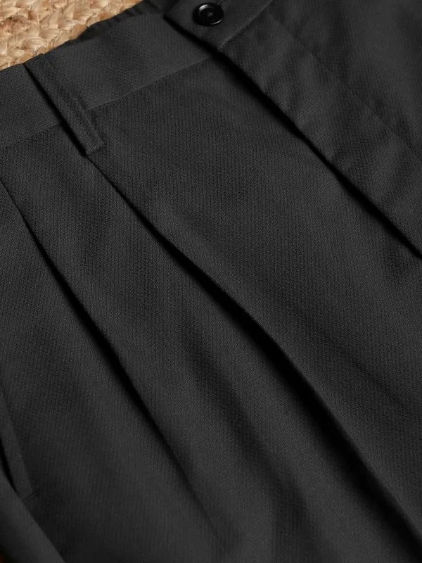Highlander Men Black Slim Fit Solid Formal Trouser