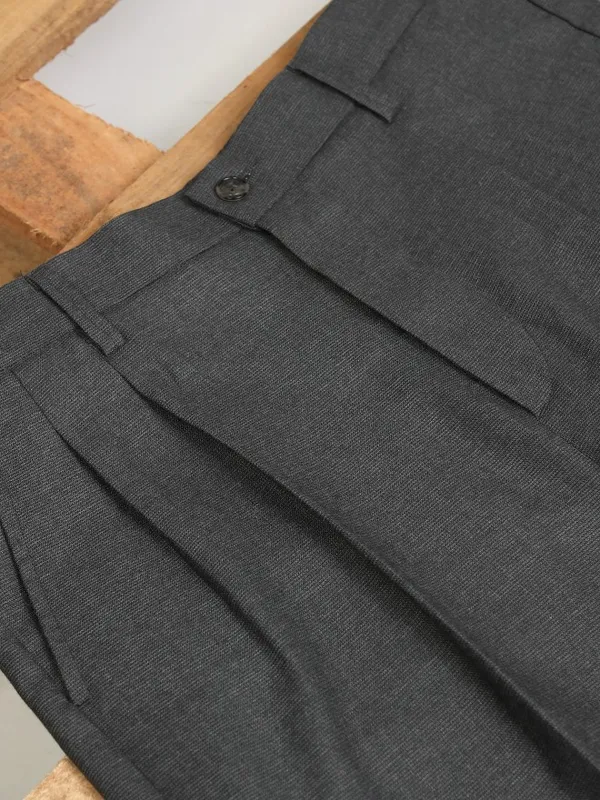 Locomotive Men Grey Regular Fit Solid Formal Trousers