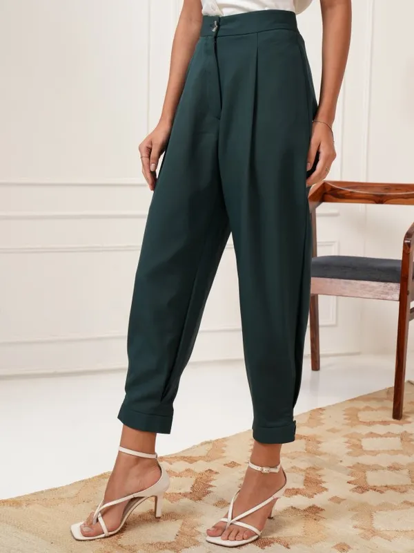 Tokyo Talkies Women Teal Solid Regular Fit Joggers