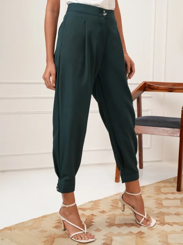 Tokyo Talkies Women Teal Solid Regular Fit Joggers