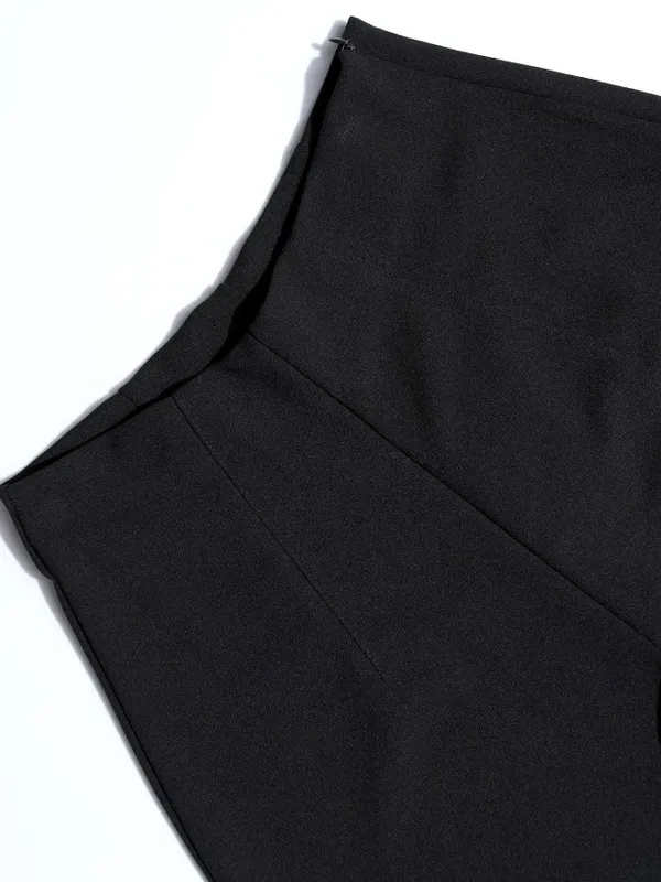 Tokyo Talkies Women Black Regular Solid Regular Trouser