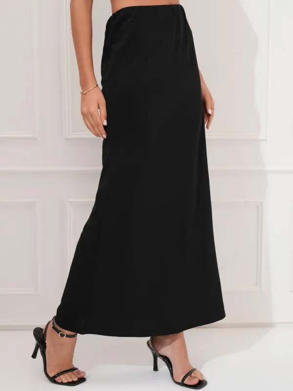 Tokyo Talkies Women Black Maxi Skirt