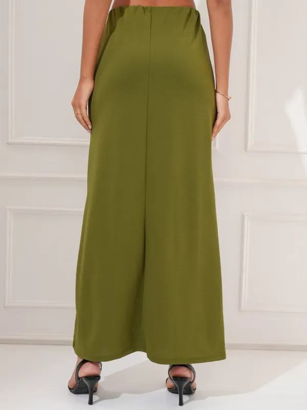 Tokyo Talkies Women Olive Maxi Skirt