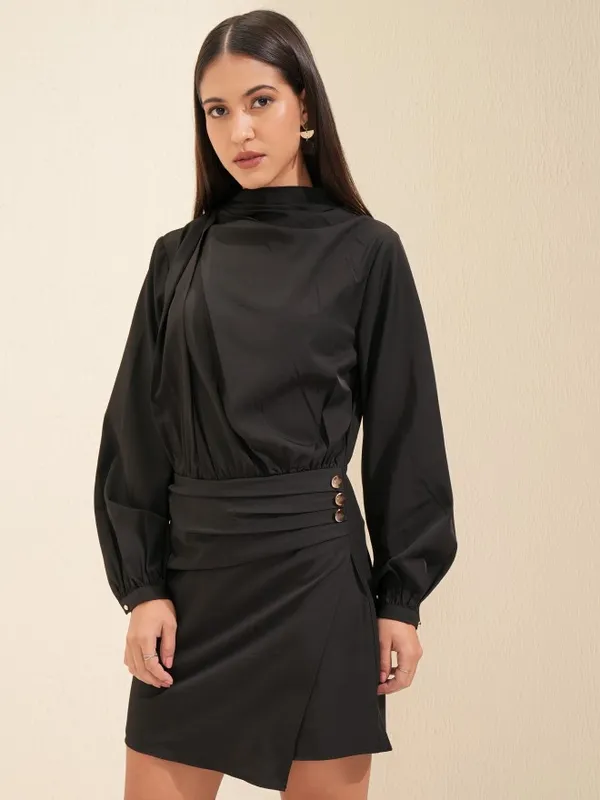 Tokyo Talkies Women Black Solid Jumpsuit