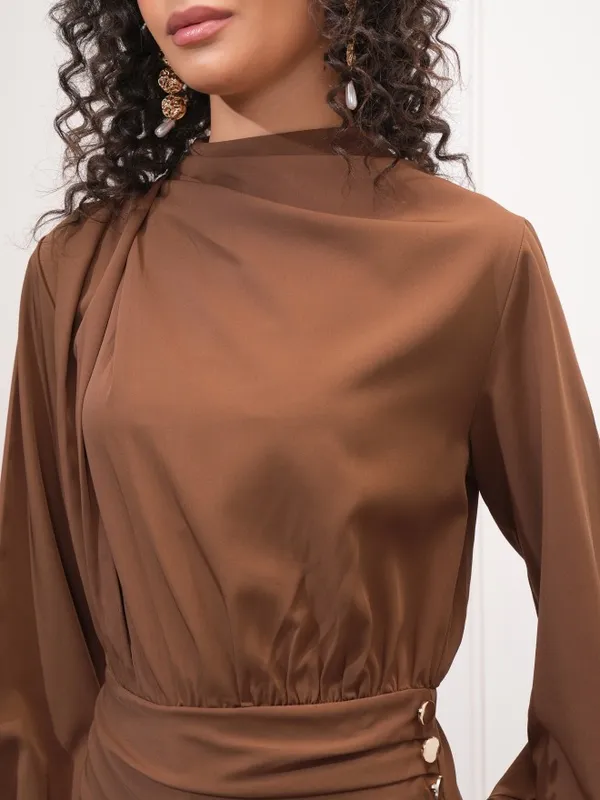 Tokyo Talkies Women Brown Solid Playsuit