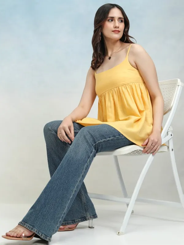Solid Peplum Top