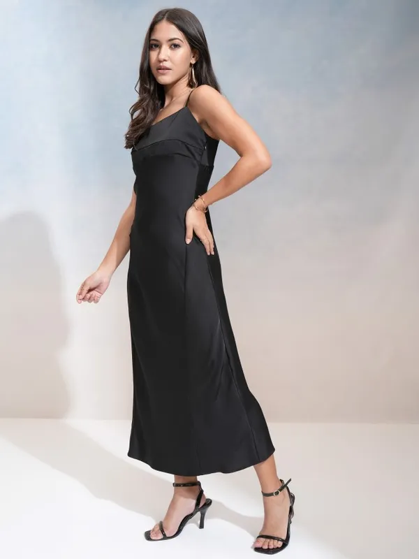 Tokyo Talkies Women Black Solid Maxi Dress