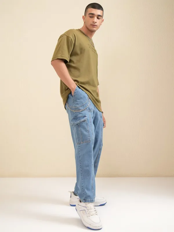 Highlander Men Blue Baggy Tapered Jeans