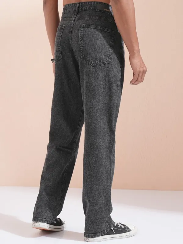 Highlander Men Black Straight Fit Jeans