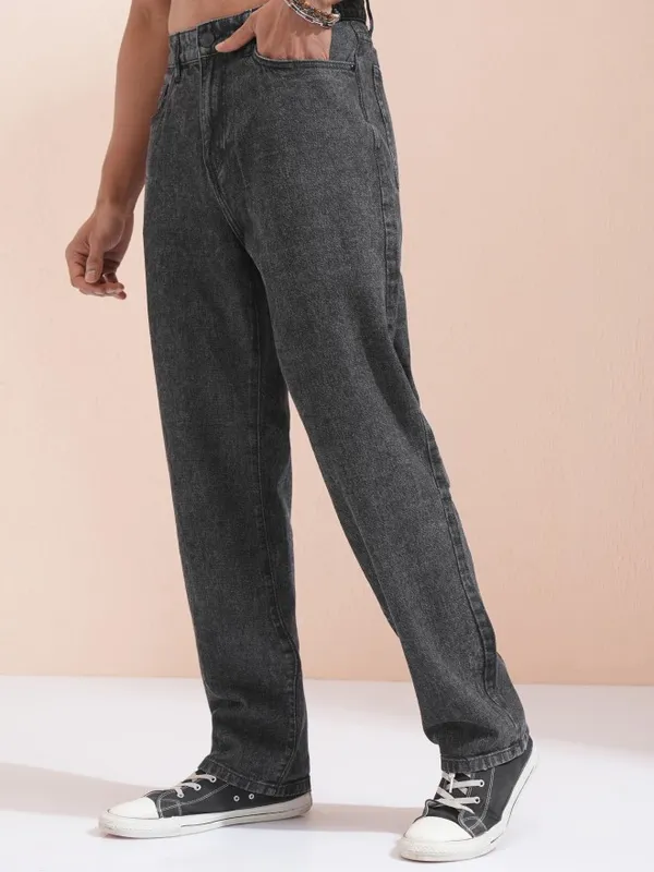 Highlander Men Black Straight Fit Jeans