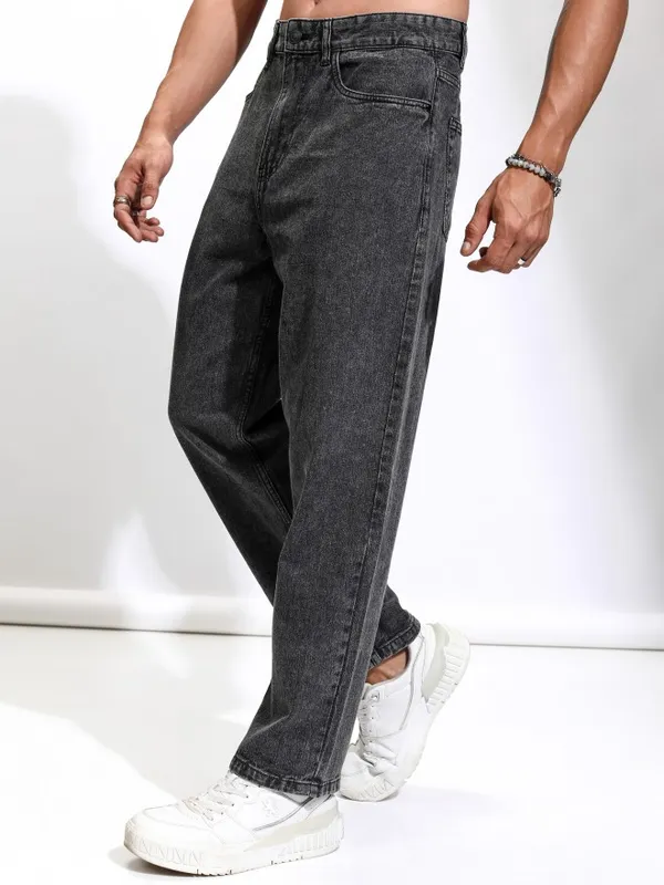 Highlander Men Black Relaxed Fit Jeans