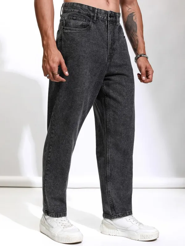 Highlander Men Black Relaxed Fit Jeans