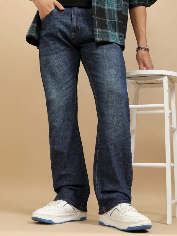 Highlander Men Blue Bootcut Jeans