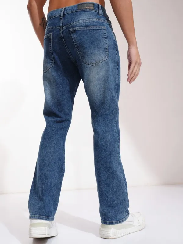 Highlander Men Blue Bootcut Mildly Distressed Stretchable Jeans