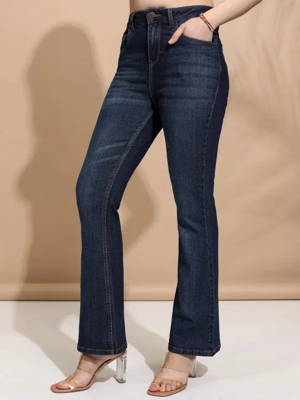 Tokyo Talkies Women Blue Flared Stretchable Jeans
