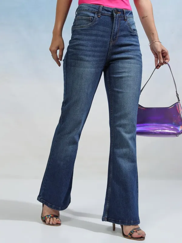 Tokyo Talkies Women Blue Bootcut Stretchable Jeans