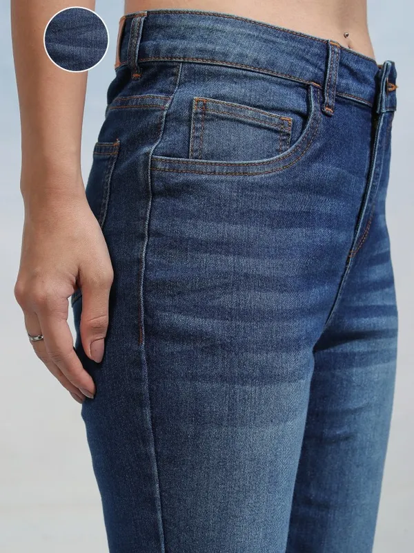 Tokyo Talkies Women Blue Bootcut Stretchable Jeans