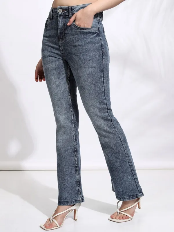 Tokyo Talkies Women Blue Flared Stretchable Jeans