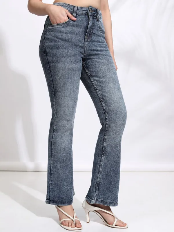 Tokyo Talkies Women Blue Flared Stretchable Jeans