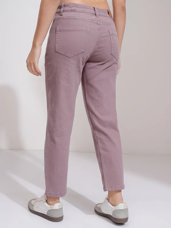 Tokyo Talkies Women Lavender Slim Fit Stretchable Jeans
