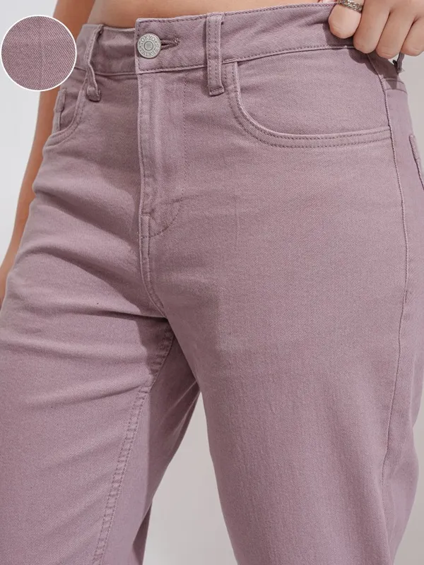 Tokyo Talkies Women Lavender Slim Fit Stretchable Jeans