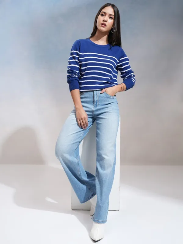Tokyo Talkies Women Blue Wide Leg Stretchable Jeans