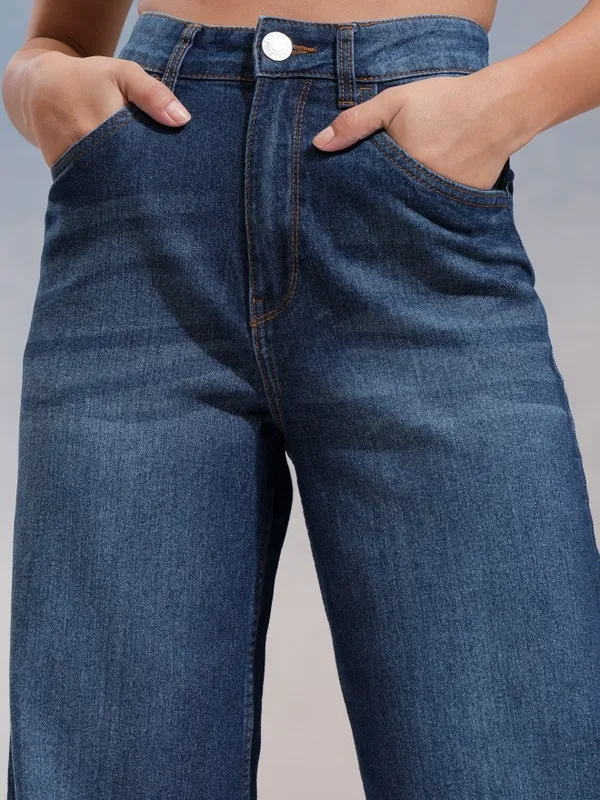Tokyo Talkies Women Blue Wide Leg Stretchable Jeans