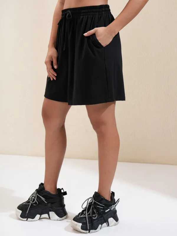 Tokyo Talkies Women Black Regular Fit Shorts