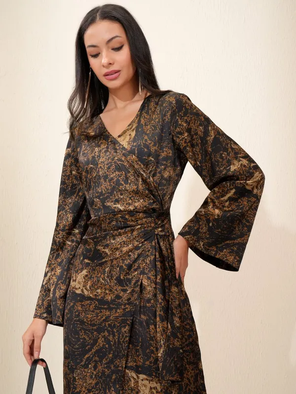 Printed Fit and Flare Dress