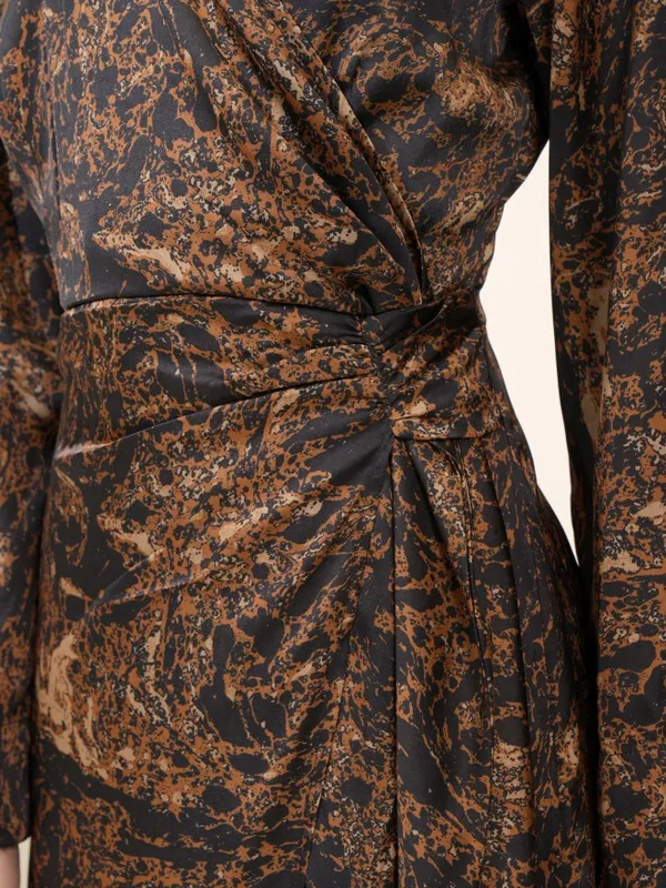 Tokyo Talkies Women Brown Printed Fit and Flare Dress