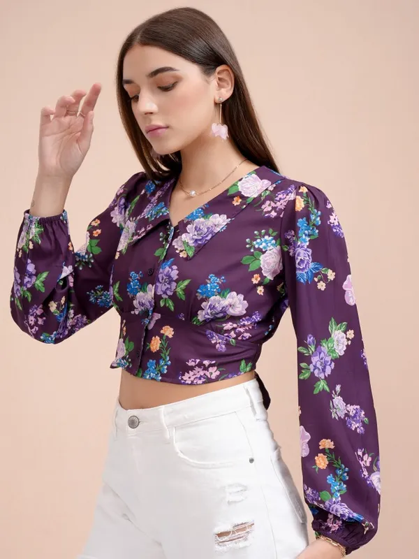 Printed Blouson Top