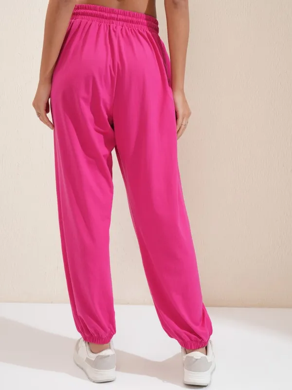Tokyo Talkies Women Pink Solid Regular Fit Joggers