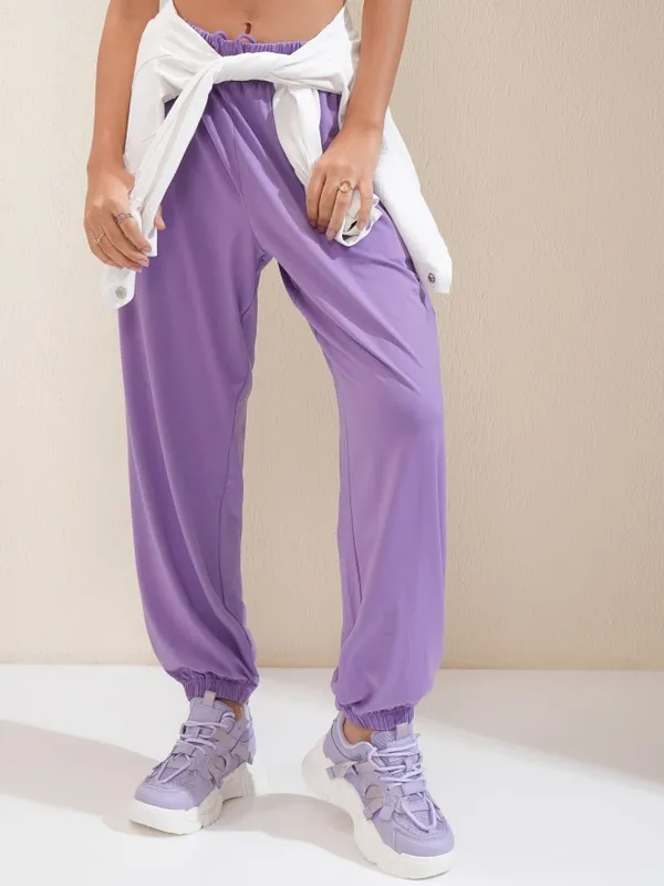 Tokyo Talkies Women Lavender Regular Solid Joggers