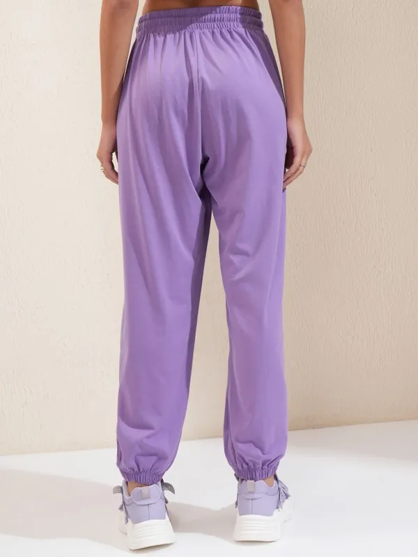 Tokyo Talkies Women Lavender Regular Solid Joggers