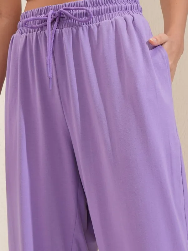 Tokyo Talkies Women Lavender Regular Solid Joggers