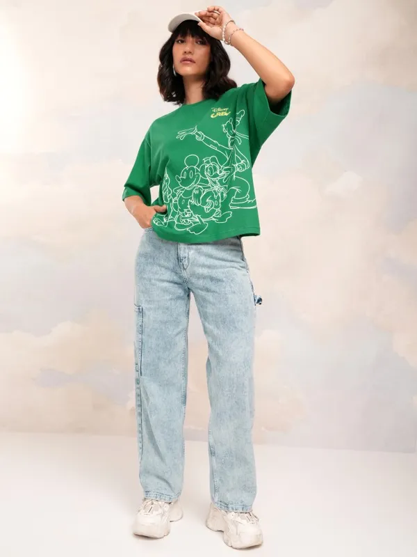 Mickey Mouse Printed Boxy Fit T-Shirt