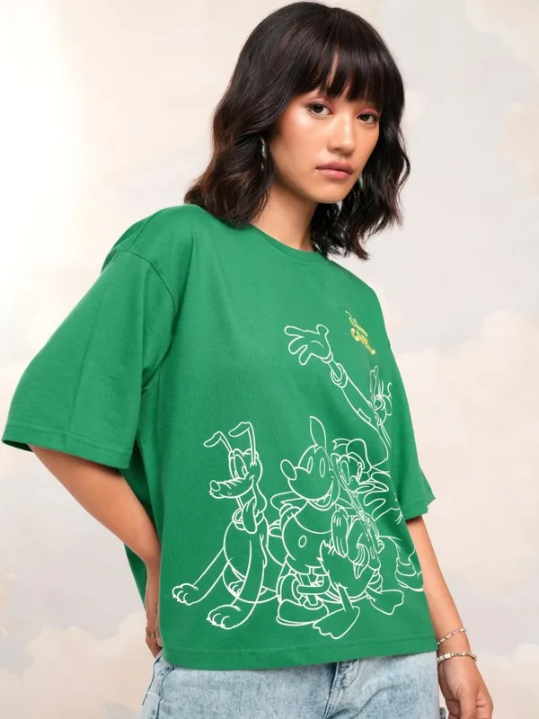 Mickey Mouse Printed Boxy Fit T-Shirt
