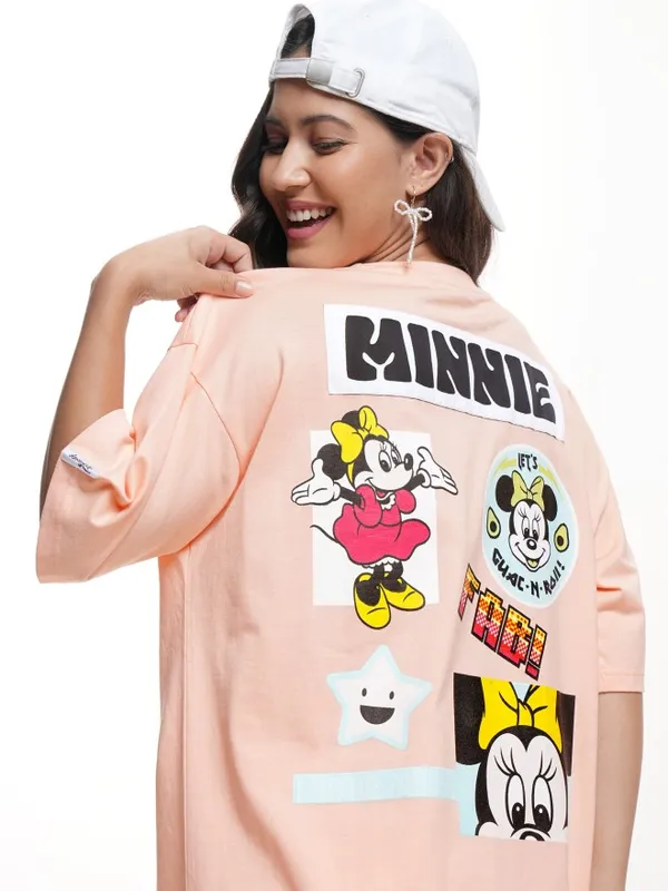 Minnie Mouse Printed Oversized Fit T-Shirt