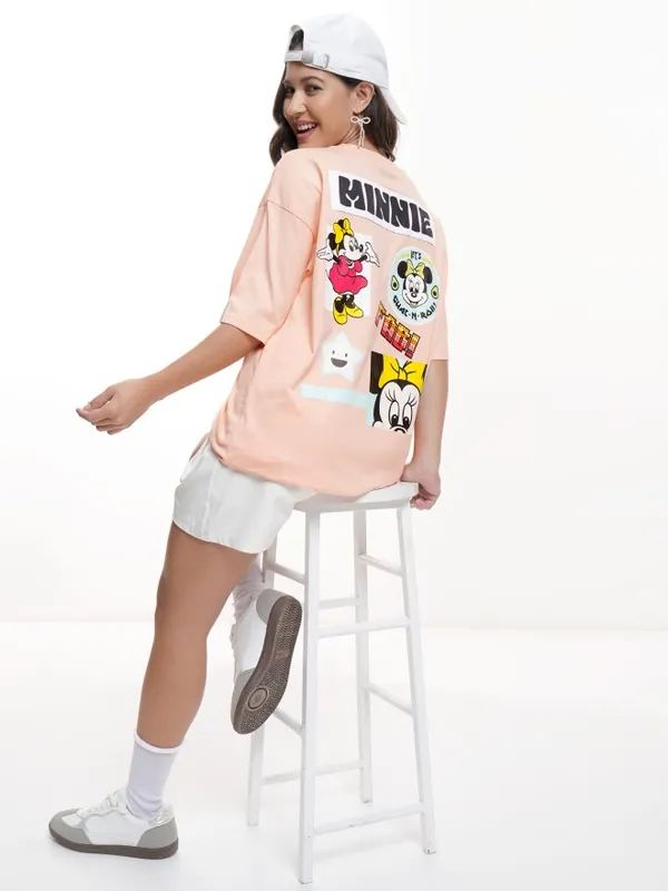 Minnie Mouse Printed Oversized Fit T-Shirt