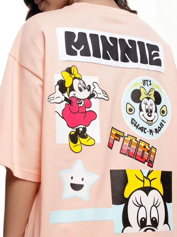 Minnie Mouse Printed Oversized Fit T-Shirt