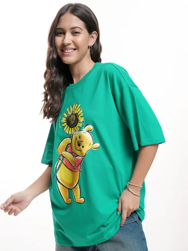 Winnie The Pooh Women's Printed Oversized Fit T-Shirt