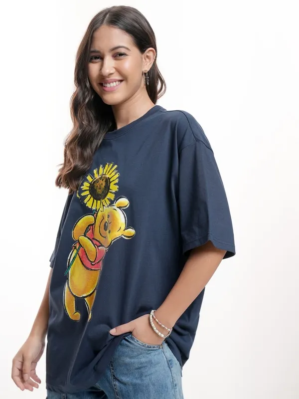 Winnie The Pooh Women's Printed Oversized Fit T-Shirt