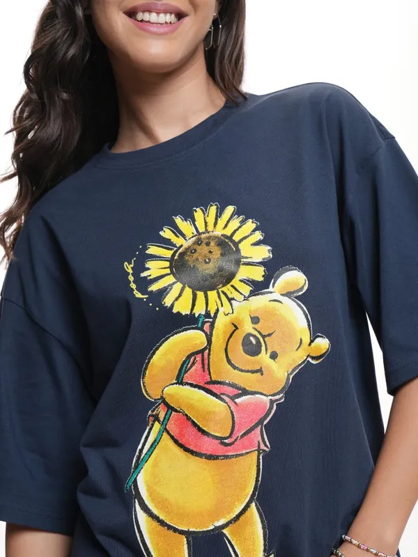 Winnie The Pooh Women's Printed Oversized Fit T-Shirt
