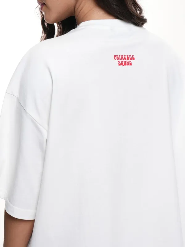 Disney By Tokyo Talkies Women White Disney Princess Printed Round Neck T-Shirt