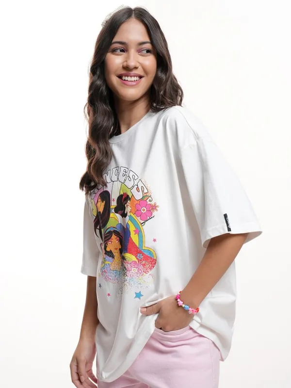 Disney Princess Printed Oversized Fit T-Shirt