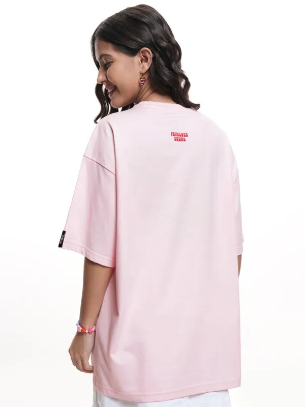 Disney By Tokyo Talkies Women Pink Disney Princess Printed Round Neck T-Shirt