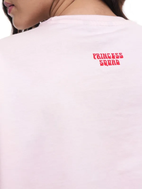 Disney By Tokyo Talkies Women Pink Disney Princess Printed Round Neck T-Shirt