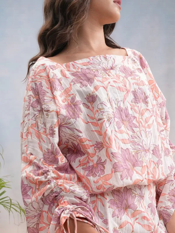 Vishudh Women White Top With Palazzos Co-Ords